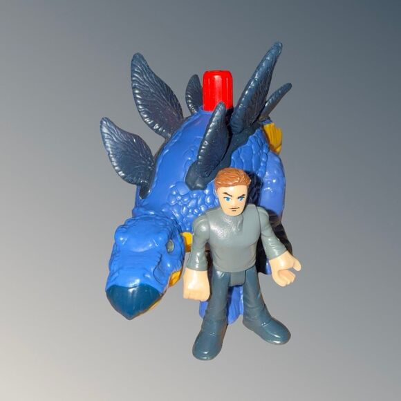 FP Imaginext Jurassic World Therizinosaurus & Owen Stegosaurus & Dr. Grant - Picture 8 of 10